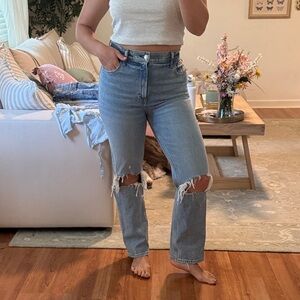 Abercrombie & Fitch Light Blue Distressed Jeans